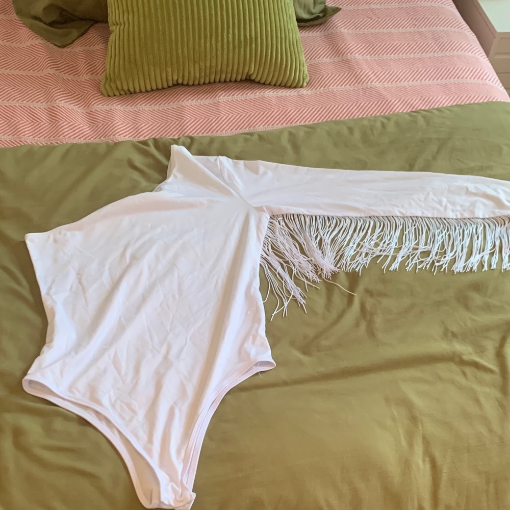 Chic White Fringe Chemise